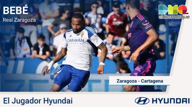 Bebé, el Jugador Hyundai del Real Zaragoza-Cartagena.