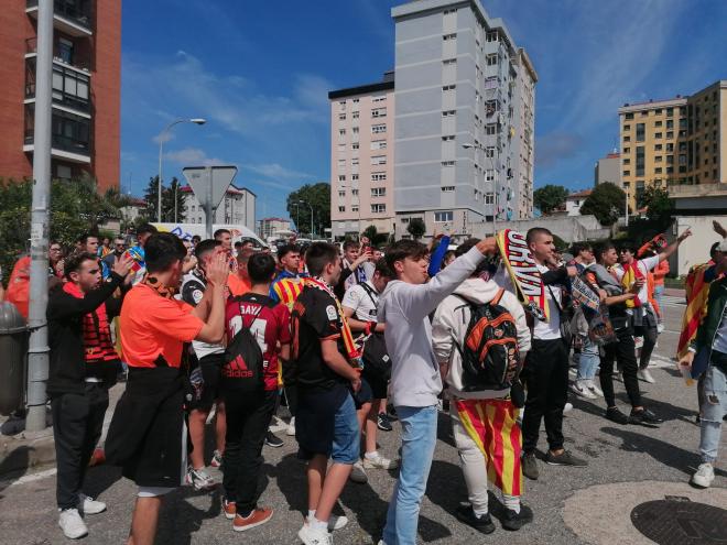Aficionados del Valencia CF en Vigo