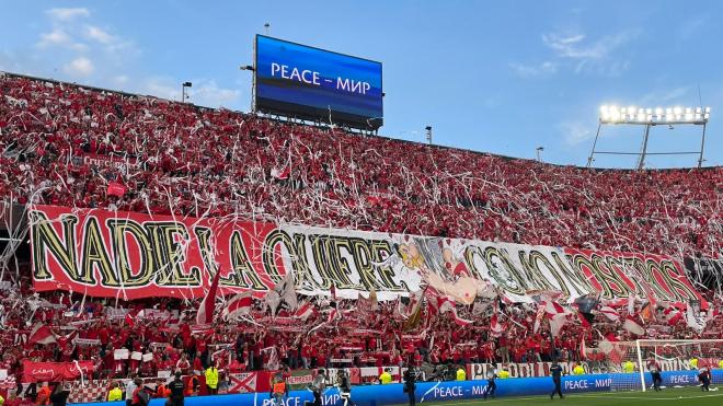 El tifo de Biris en el Sevilla - Juventus (Foto: Kiko Hurtado)
