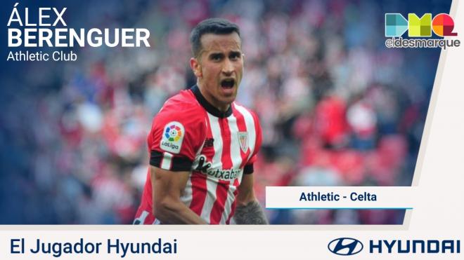 Berenguer, el Jugador Hyundai del Athletic-Celta.