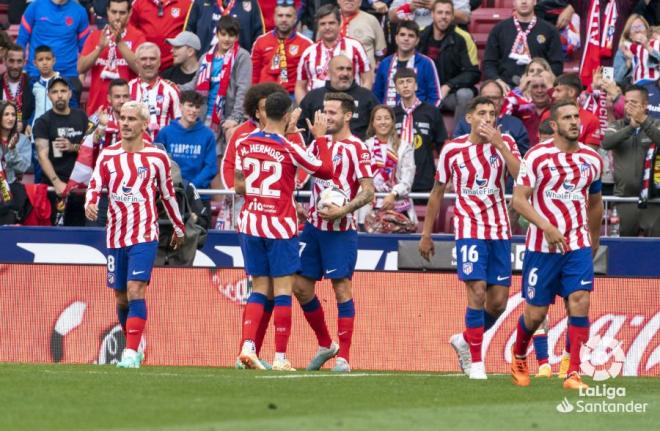El Atlético celebra su victoria ante el Osasuna. Fuente: LaLiga