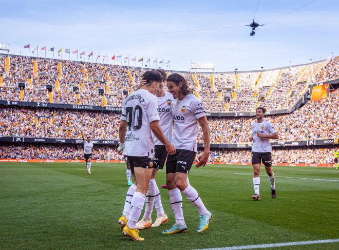 Diego López celebra su gol ante el Real Madrid