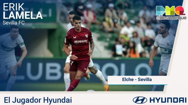 Erik Lamela, Jugador Hyundai del Elche-Sevilla.