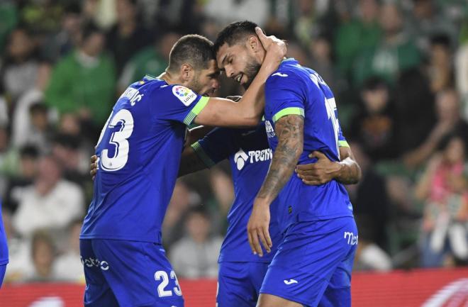 Celebración del gol de Alderete (Foto: Kiko Hurtado).