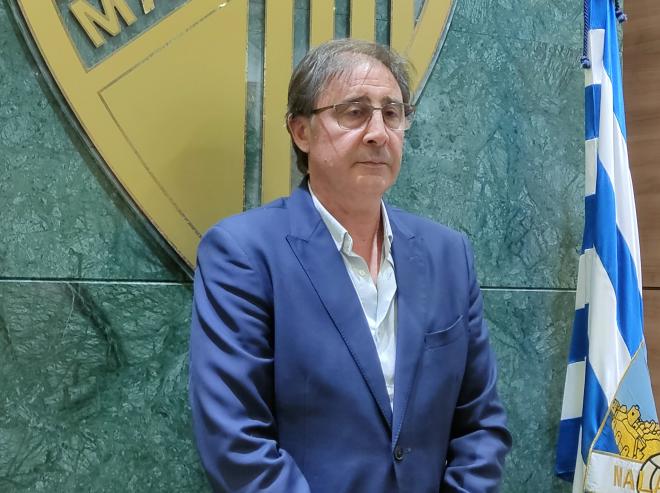 Loren Juarros, presentado oficialmente como director deportivo del Málaga. (Foto: A. Fuentes)