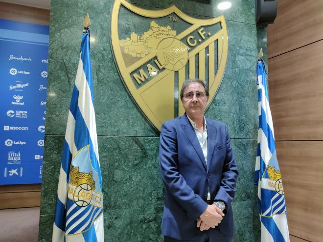 Loren Juarros, presentado oficialmente como director deportivo del Málaga. (Foto: Alberto Fuentes)