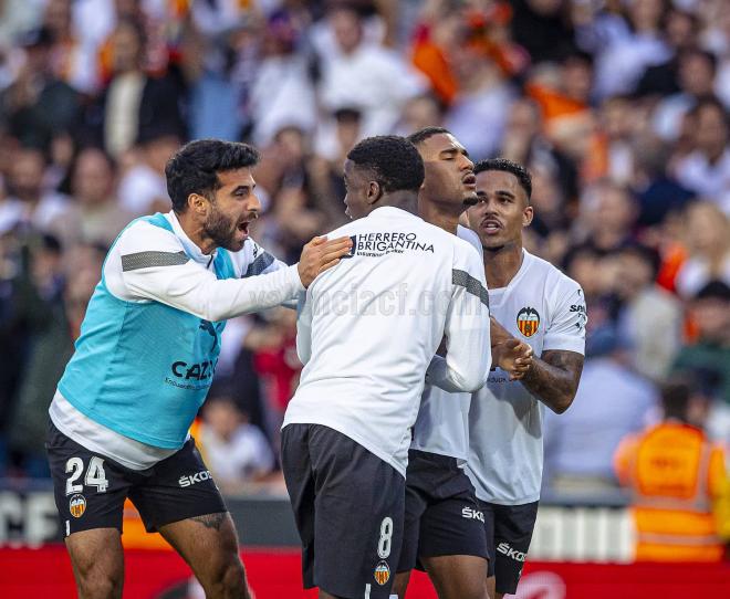 Gol de Samuel Lino ante el RCD Espanyol (Foto: Valencia CF).