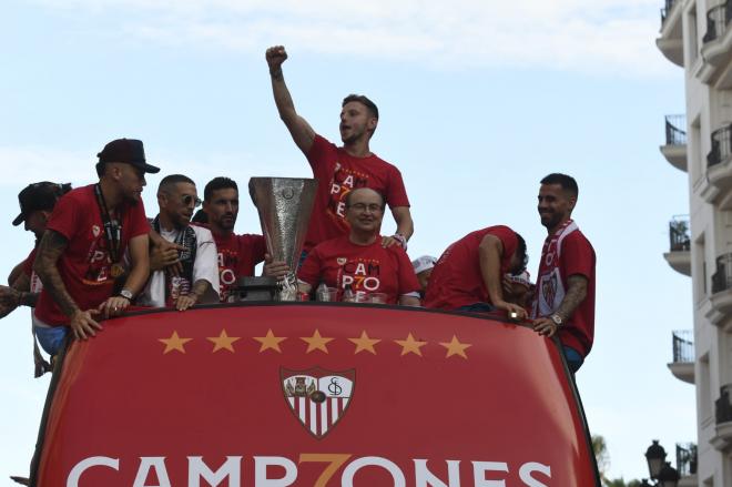Celebración de la séptima Europa League del Sevilla (Foto: Kiko Hurtado).