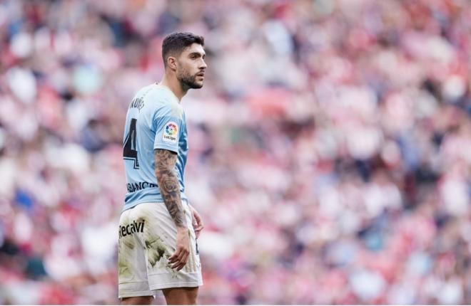 El central Unai Núñez, con el Celta en San Mamés (Foto: Athletic Club).