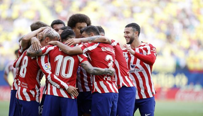 Los jugadores del Atlético celebran el gol de Correa al Villarreal (Foto: ATM).