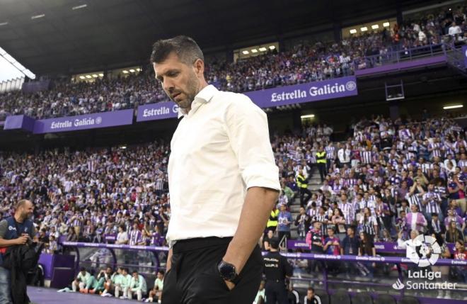 Pezzolano, durante el Real Valladolid - Getafe.