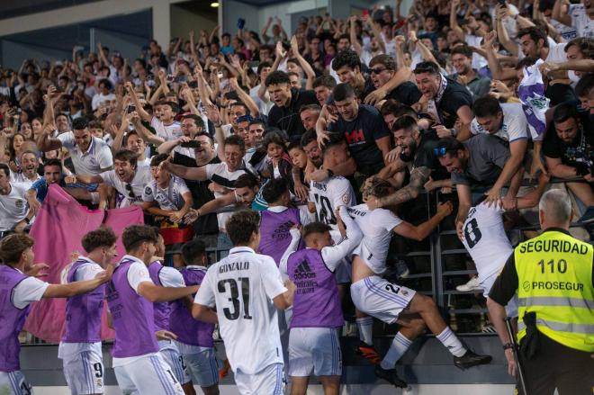 Momento justo ante de que la valla se venciera tras el gol de Arribas