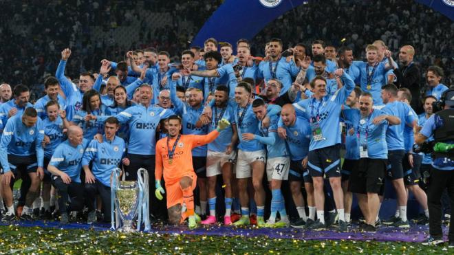 El Manchester City celebrando la Champions League (Cordon Press)