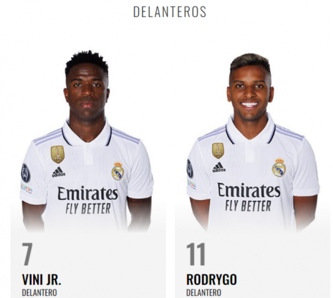 Nuevos dorsales de Vinicius y Rodrygo.