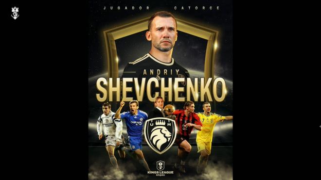 Shevchenko jugará en la Kings League con el equipo de DjMaRiiO.