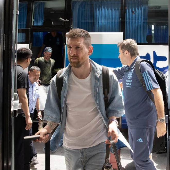 Messi, en la gira de Argentina en China.