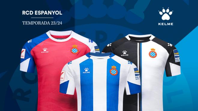 Las tres nuevas camisetas del Espanyol (Foto: Espanyol)