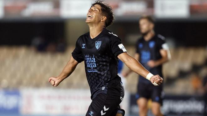Haitam celebra un gol con el Málaga. (Foto: MCF)