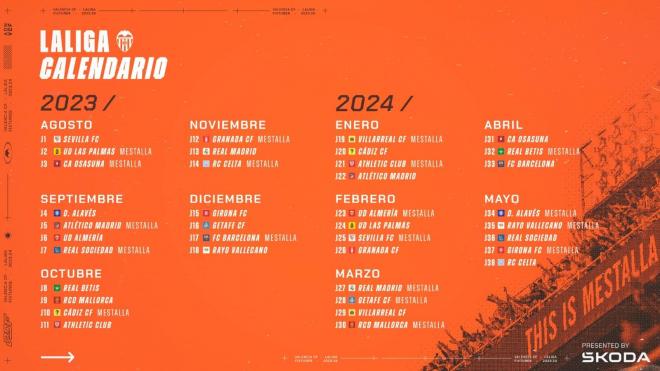 Todo el calendario del Valencia CF.