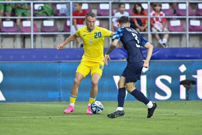 Oleksii Kashchuk durante el Ucrania-Croacia del Europeo sub-21. Fuente: Cordon Press