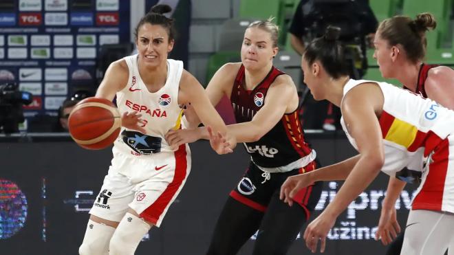 Alba Torrens en la final del Eurobasket femenino entre España y Bélgica. Fuente: EFE