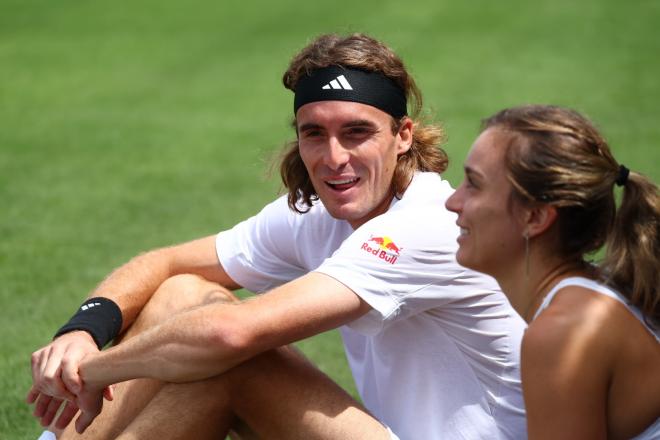 Paula Badosa y Stefanos Tsitsipas en Wimbledon (@wimbledon)