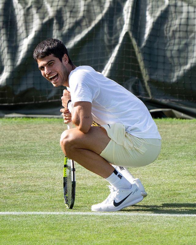 Carlos Alcaraz, durante un entrenamiento en Wimbledon