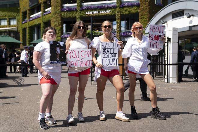 Protesta en Wimbledon 2022 por vestir de blanco en plena menstruación (Foto: Cordon press)