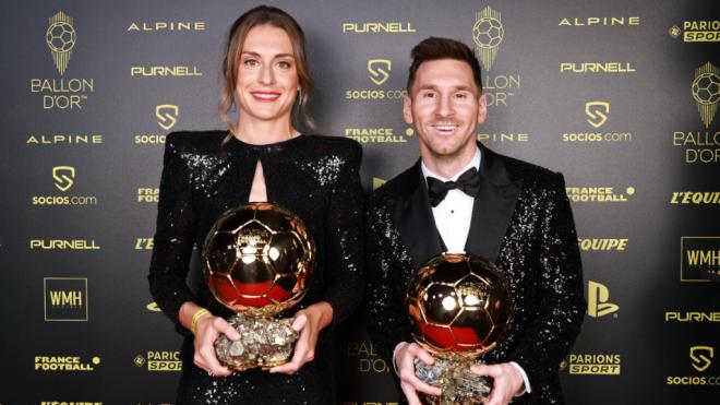 Alexia Putellas y Leo Messi en la gala del Balón de Oro 2021 (Cordon Press)