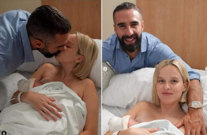 Dani Carvajal y su mujer anuncian el nacimiento de su hijo.