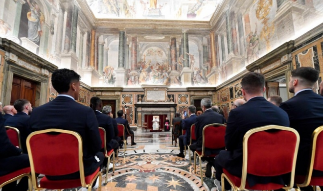 Audiencia privada del Papa Francisco al Celta (Foto: Vatican Media).