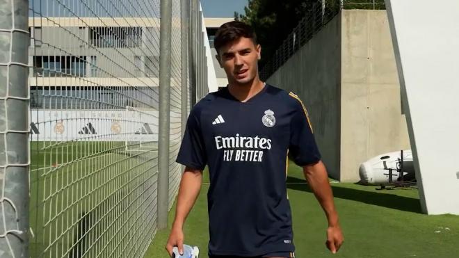 Brahim, en el primer entrenamiento de la pretemporada del Real Madrid
