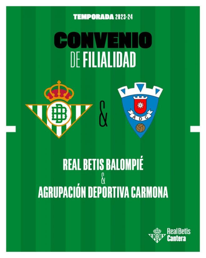 Convenio de filialidad entre Real Betis y AD Carmona (foto: Real Betis)
