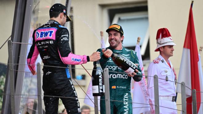 Fernando Alonso celebra su segunda posición en el GP de Mónaco 2023 (Cordon Press)