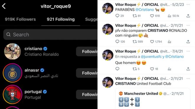 Vitor Roque, muy fan de Cristiano Ronaldo