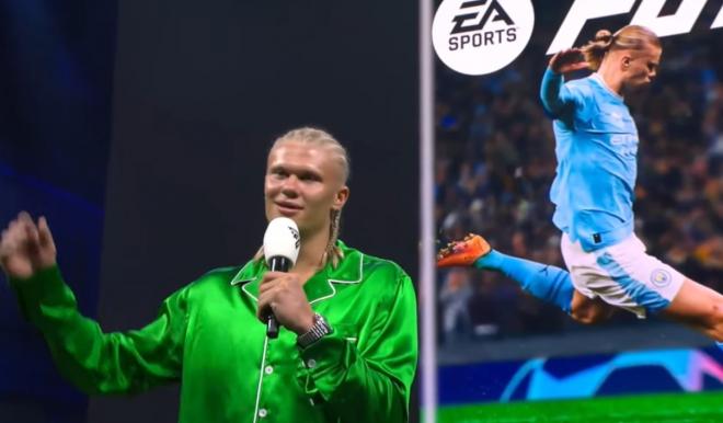 Erling Haaland en la presentación de EA Sports FC 24.