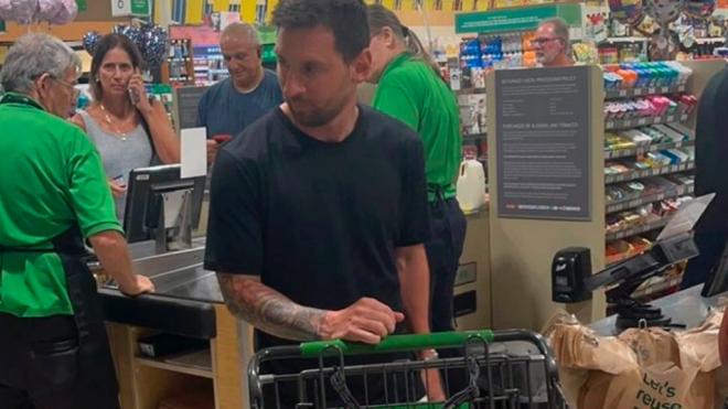 Messi haciendo la compra en Miami (Redes Sociales)