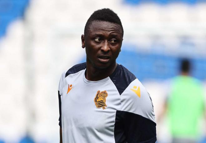 Sadiq Umar entrena en Anoeta (Foto: Real Sociedad).