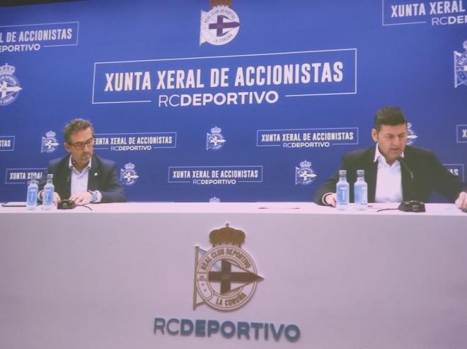 Álvaro García Diéguez y en la junta de accionistas del Deportivo telemática