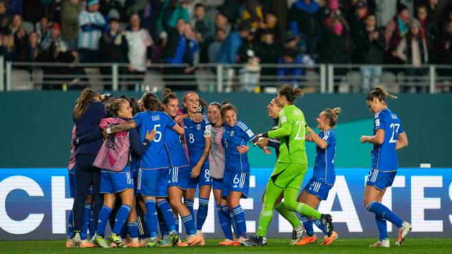 Celebración durante un partido en el Mundial Femenino (Cordon Press)