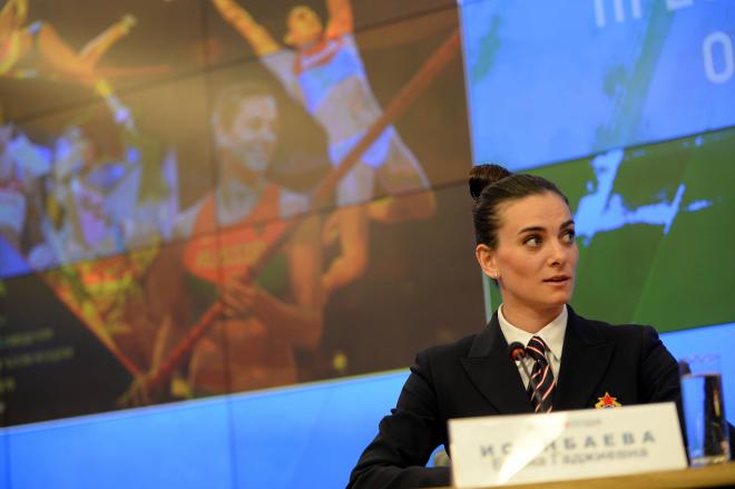 Yelena Isinbáyeva, durante una reunión de la Plataforma (Foto: Cordon Press).