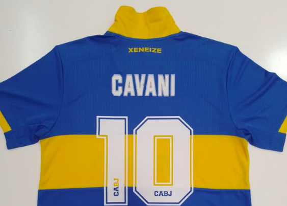 La camiseta de Edinson Cavani en Bora Juniors (Foto: Boca).