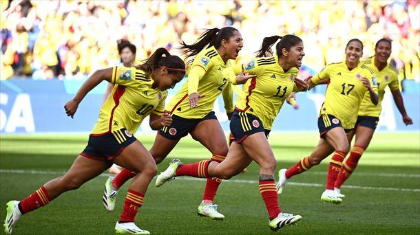 Colombia celebra su pase en el Mundial Femenino. Fuente: EFE.