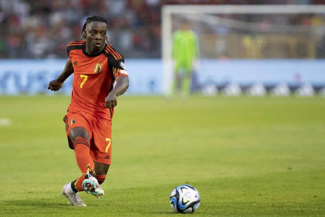 Jeremy Doku, con la selección de Bélgica. Fuente: Cordon Press.