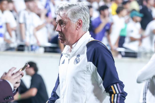 Carlo Ancelotti, en un partido de pretemporada del Real Madrid (Foto: Cordon Press).