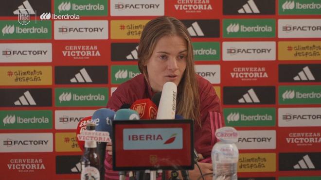 Irene Paredes, en la rueda de prensa previa al partido contra Suiza