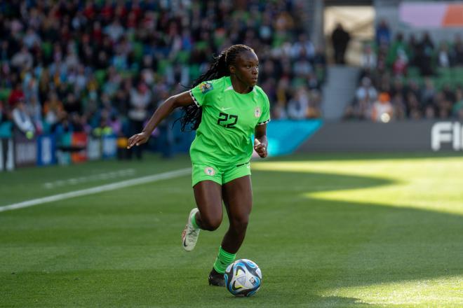 Michelle Alozie, en un partido con Nigeria de fase de grupos (Foto: Cordon Press).