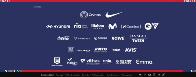 Los patrocinadores del Atlético de Madrid.