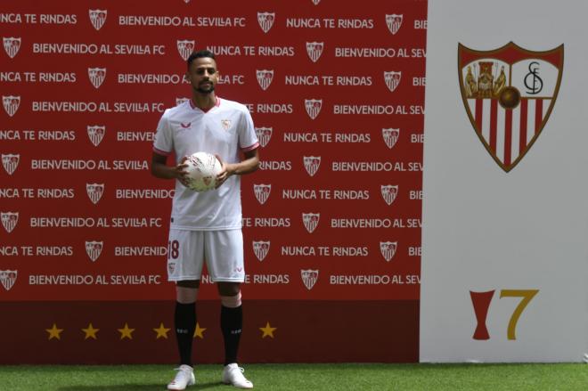 Djibril Sow, en su presentación con el Sevilla FC (Foto: Kiko Hurtado).