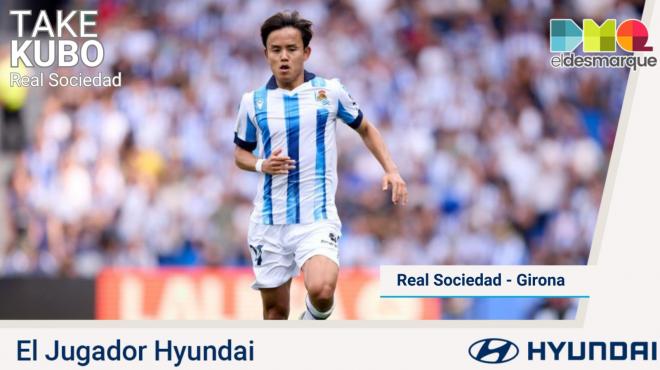 Take Kubo es el Jugador Hyundai del Real Sociedad - Girona.